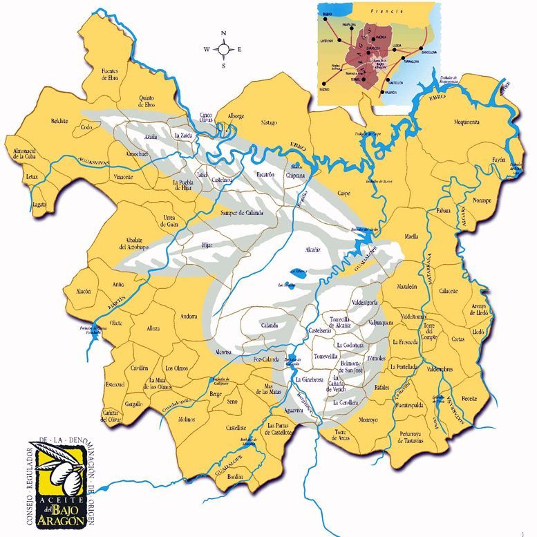 Zona DOP Aceite del Bajo Aragón